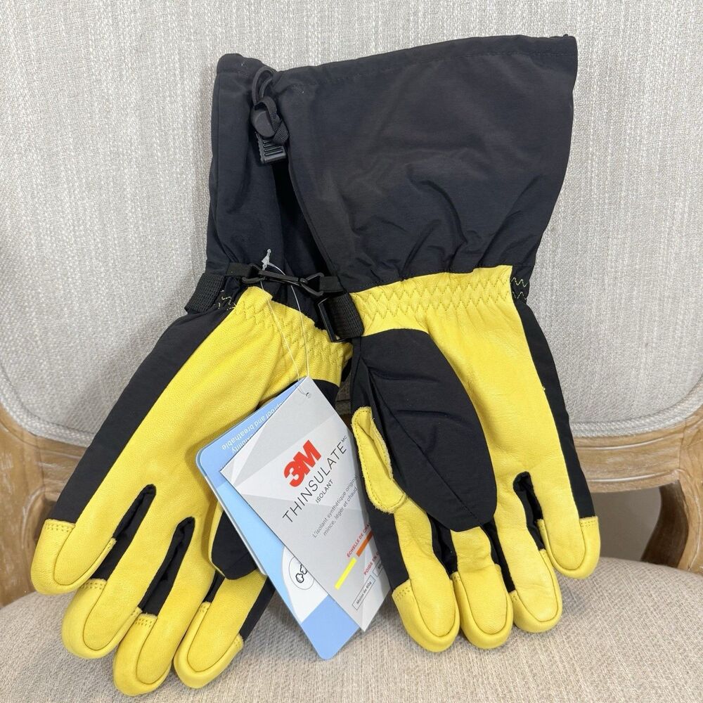 Ozero Ski Gloves Waterproof 3m thermal cotton lining multiuse cowhide poly blend